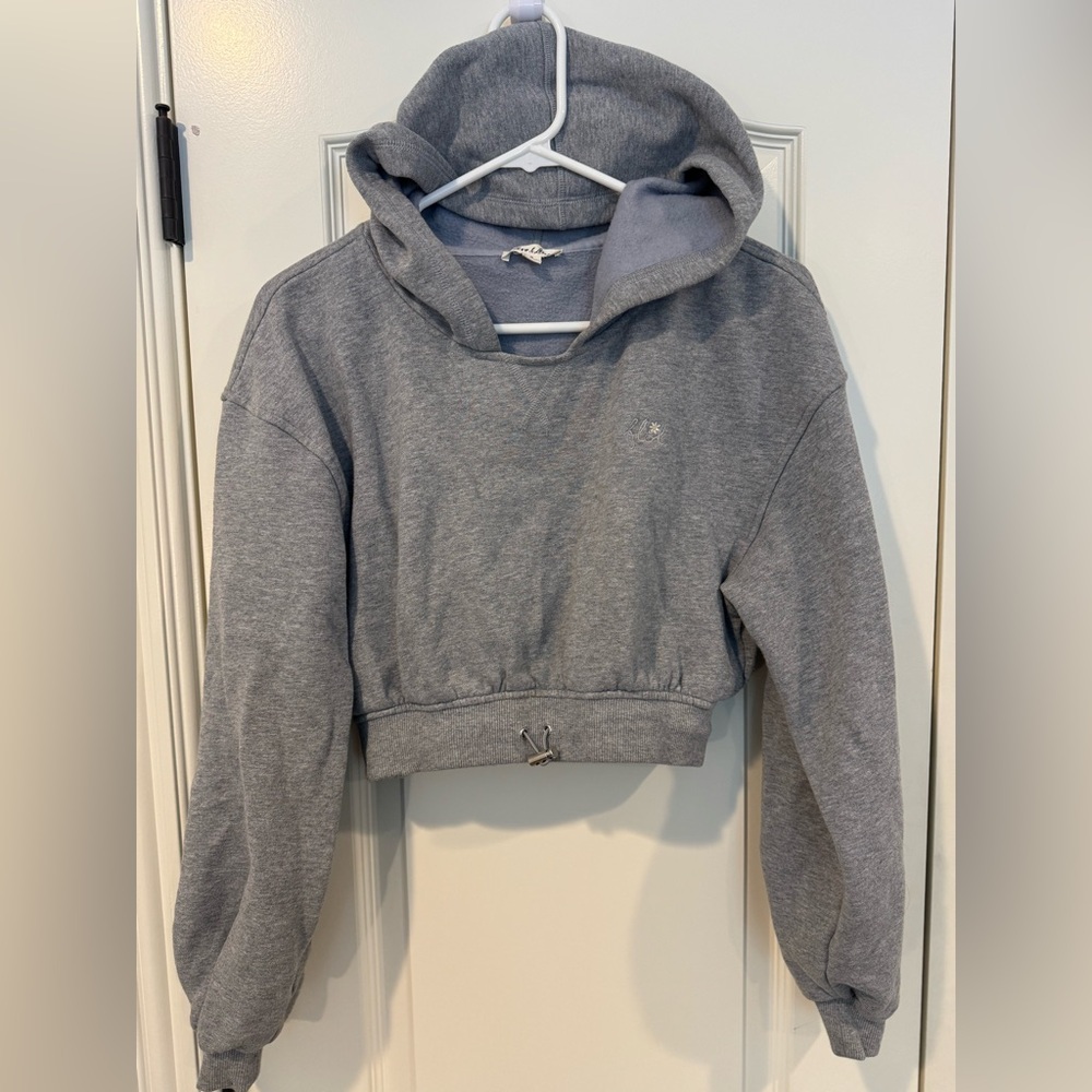 For Love And Lemons for VS Josie Gray Cropped Hoodie